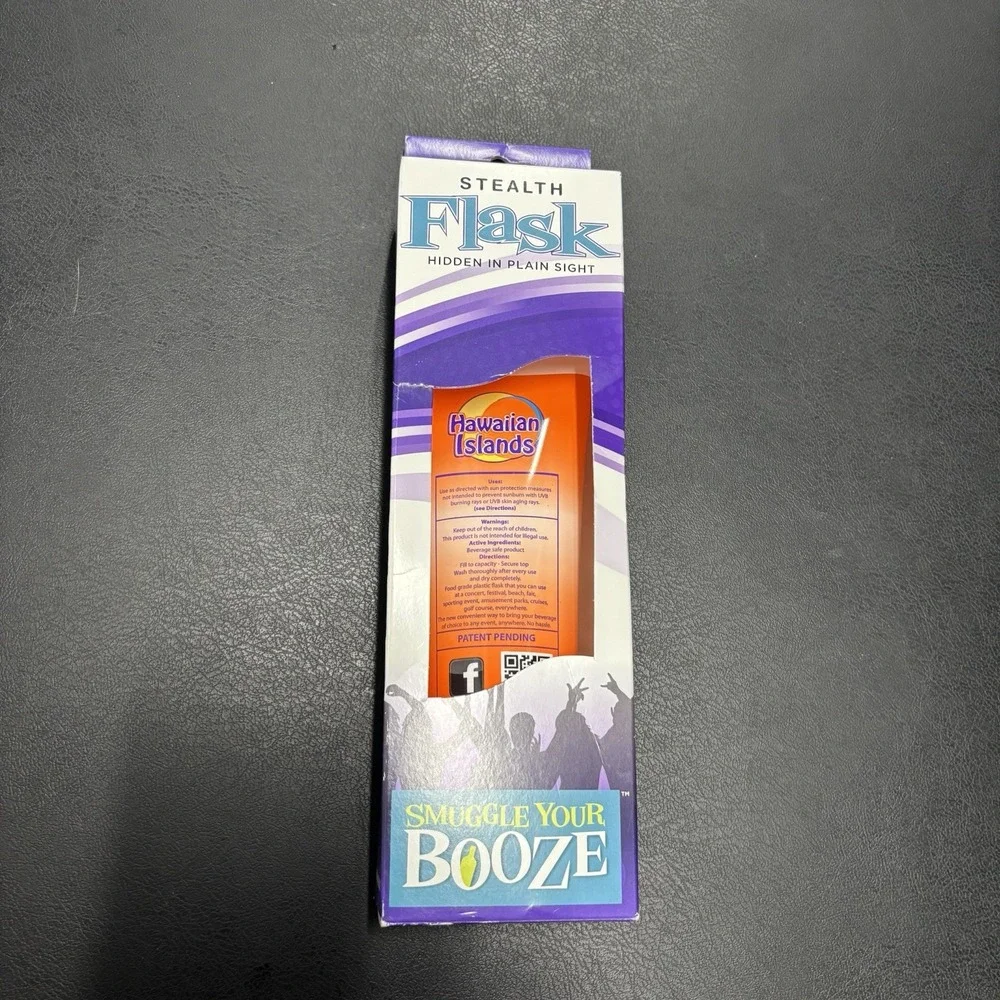 Smuggle Your‎ Booze Hide Alcohol Flask Sunscreen Bottle Concert Festival Orange